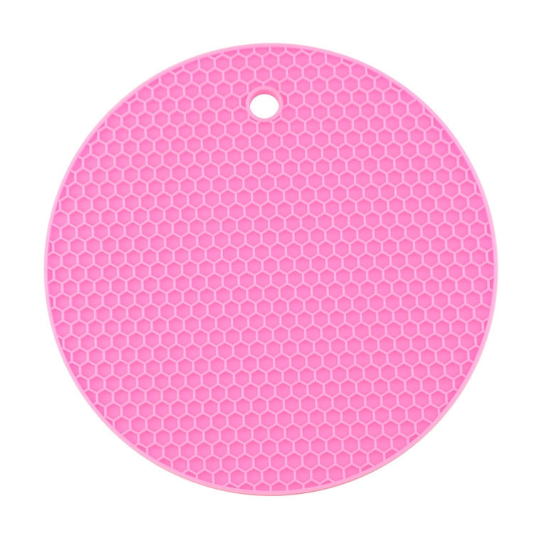 2pc 18cm Round Heat Resistant Silicone Mat Drink Cup Coasters Non-slip Pot Holder Table Placemat Kitchen Accessories Onderzetters