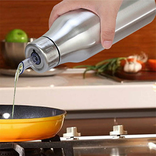 Stainless Steel Oil Bottle Vinegar Condiment Can Leak-Proof Storage Bottles Soy Sauce Dispenser Jar Seasoning Pot Kitchen Gadget