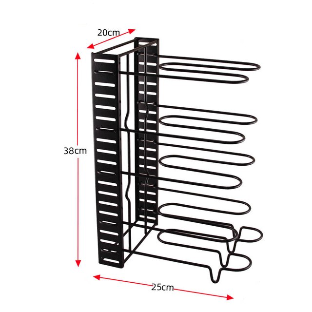 Metal Pan Organizer under Cabinet 8 Tier Adjustable Cookware Pot Rack for Kitchen Organization and Storage