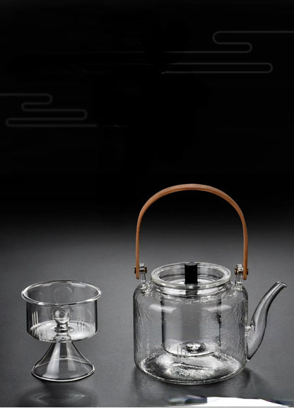 Kettle Electric Pottery Stove Heating Filter Glass Steaming Teapot Tea Cooker Flower Tea Pot Flat Bamboo Lifting Beam Pot