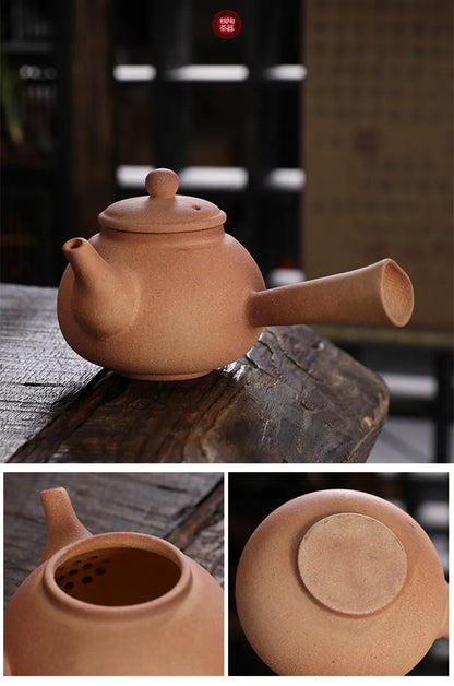 High Temperature Resistant Rough Pottery Boiled Teapot Kettle Tea Ceremony Kung Fu Teapot Retro Handmade Teapot Tea Fire Stoves