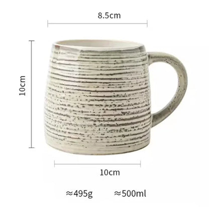 Vintage Coffee Cups 500ML Japanese Coffee Mug Thread mugs Ceramic Water Cup Large Capacity Drinkware Home Office