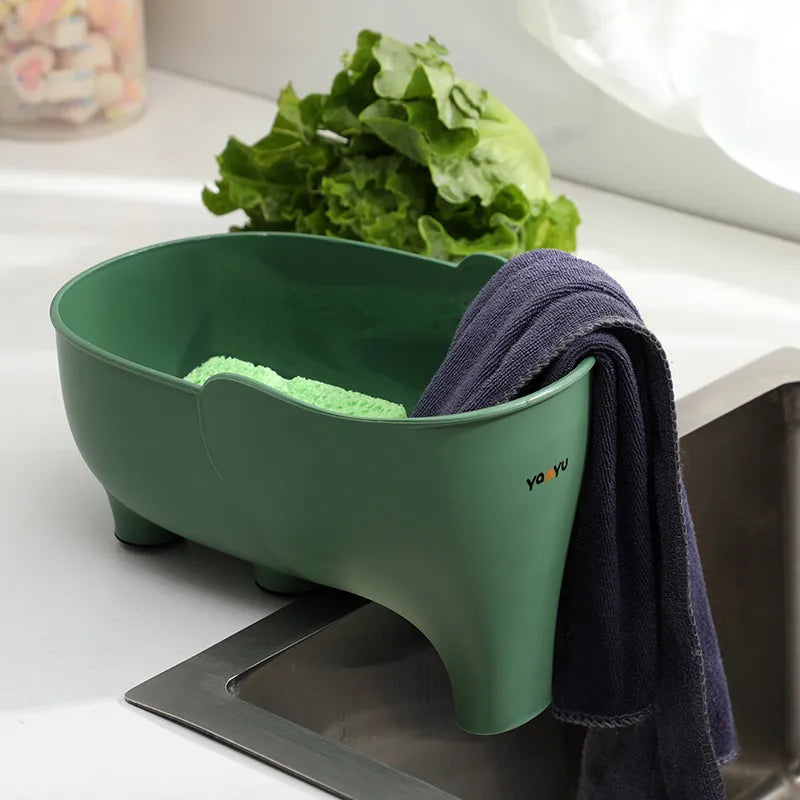 Elephant Drain Basket Multi-purpose Kitchen Storage Drain Basket Household Fruit and Vegetable Basket Plastic Drain Basket