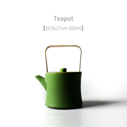 TANGPIN - Green Bamboo Tea Set, Tea Pot and Tea Cups