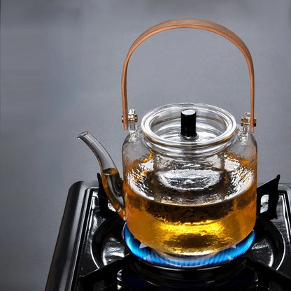 Kettle Electric Pottery Stove Heating Filter Glass Steaming Teapot Tea Cooker Flower Tea Pot Flat Bamboo Lifting Beam Pot