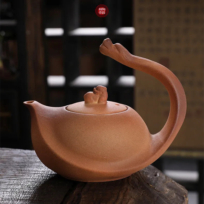 High Temperature Resistant Rough Pottery Boiled Teapot Kettle Tea Ceremony Kung Fu Teapot Retro Handmade Teapot Tea Fire Stoves