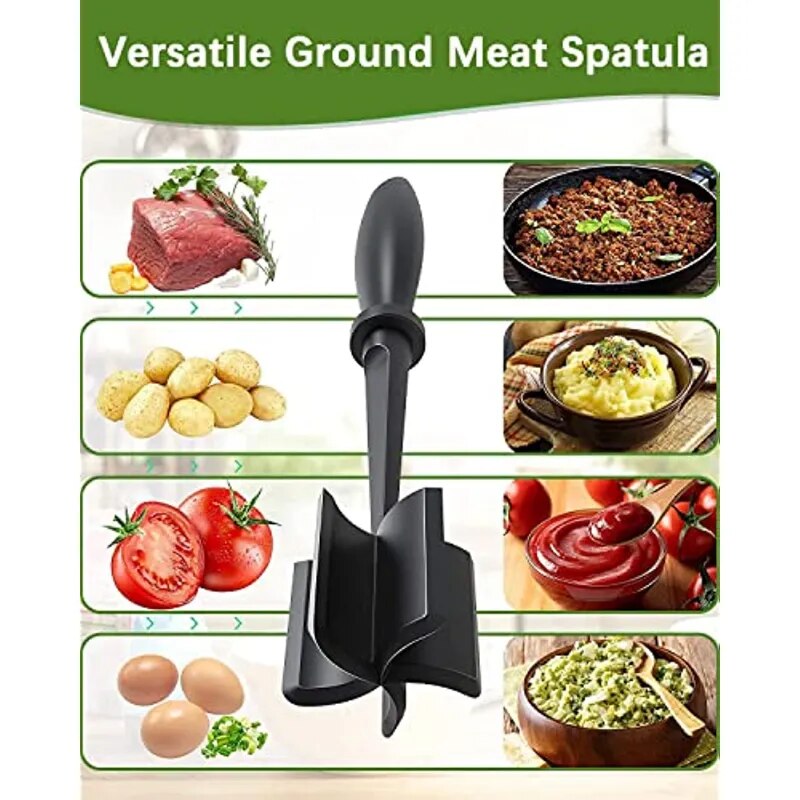 Kitchen Meat Chopper Ground Beef Masher Utensil Heat Resistant Non-Stick Hamburger Choppe Potato Masher Tool Kitchen Gadgets