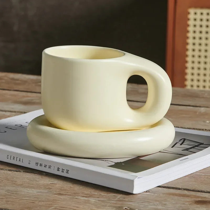 400ml Splash Ink Floriddle Ceramic Mug with Saucer Coffee Cups and Saucers Home Office Tea Cup Coffee Cups Korean Mug Ceramic Pl