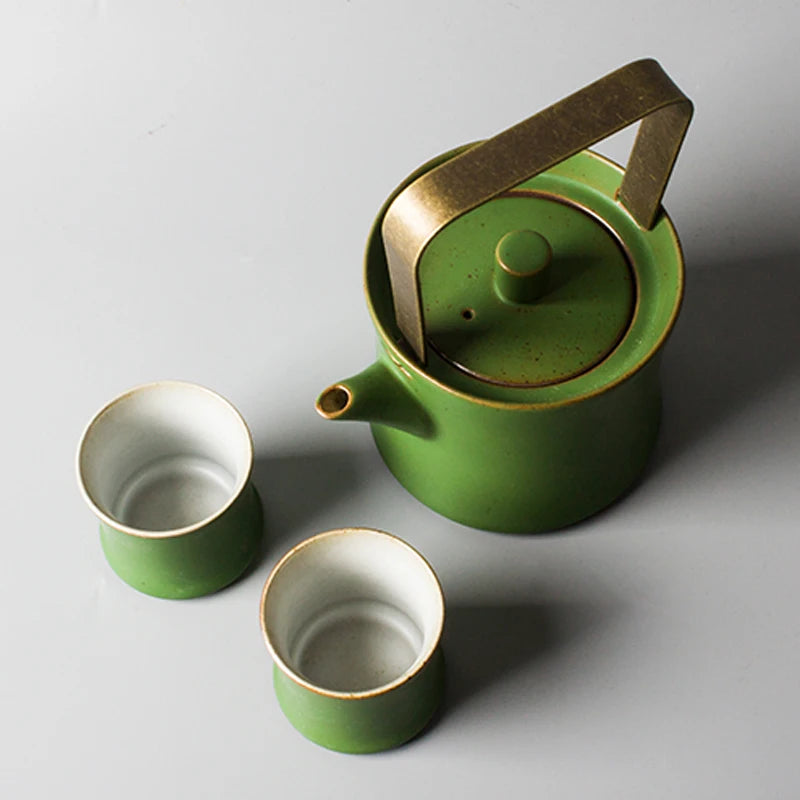 TANGPIN - Green Bamboo Tea Set, Tea Pot and Tea Cups