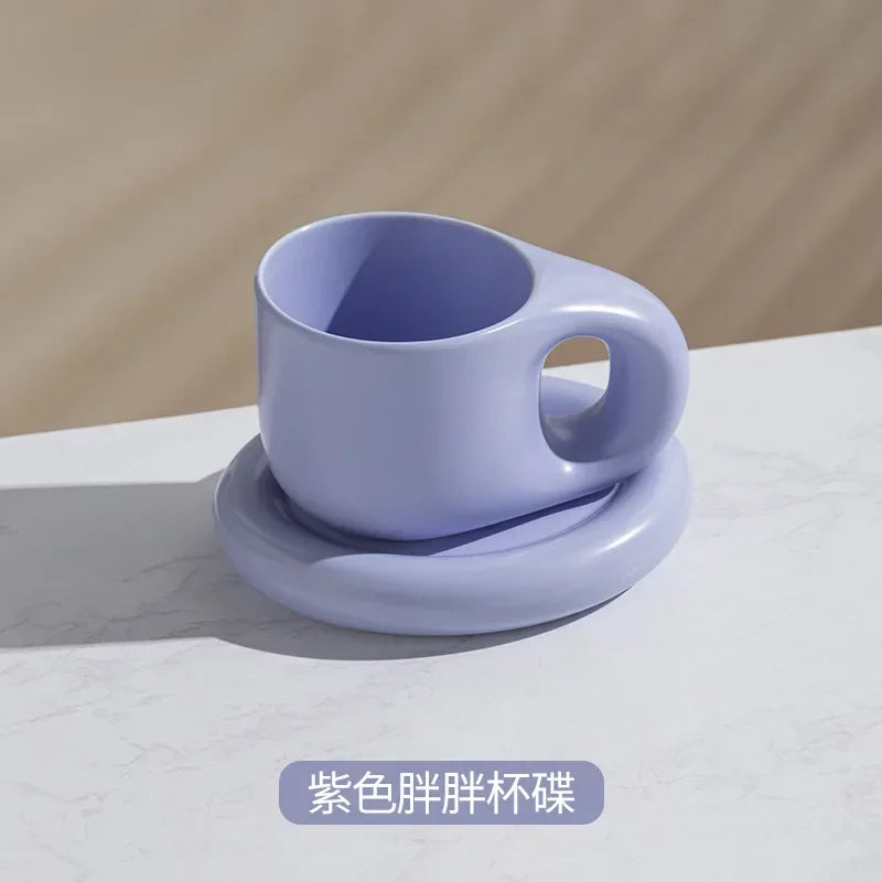 400ml Splash Ink Floriddle Ceramic Mug with Saucer Coffee Cups and Saucers Home Office Tea Cup Coffee Cups Korean Mug Ceramic Pl