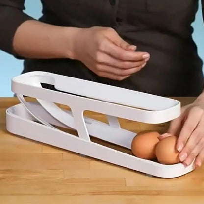 Refrigerator egg rolling storage rack egg dispenser