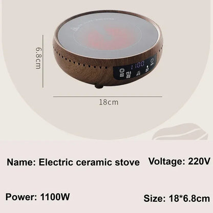 220V Electric Ceramic Heaters Tea Mocha Coffee Maker Heating Furnace Electric Tea Stove Adjustable Temperature Heater 1100W