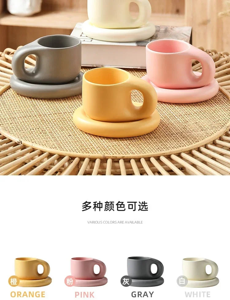 400ml Splash Ink Floriddle Ceramic Mug with Saucer Coffee Cups and Saucers Home Office Tea Cup Coffee Cups Korean Mug Ceramic Pl