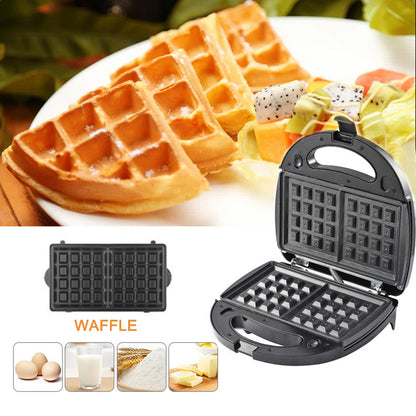 6-in-1 Waffle Maker EU Plug Sandwich Maker Grill Breakfast Maker Doughnut Cake Maker Compact Kitchen Dining Kitchen Accessories